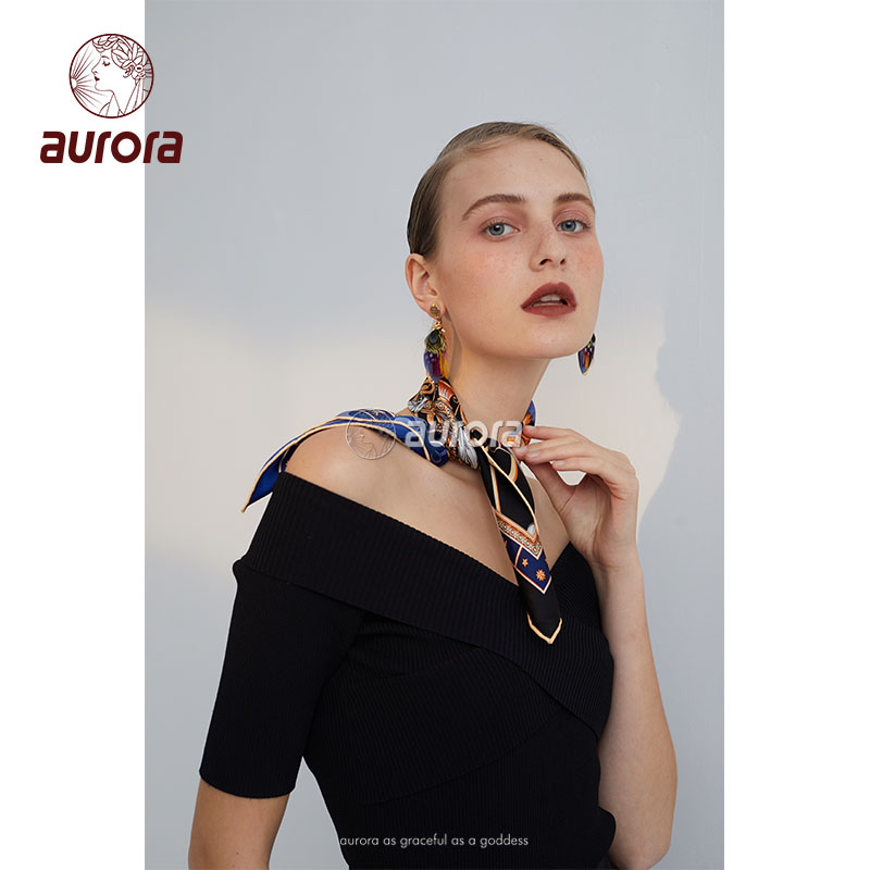 奥罗拉aurora百分百桑蚕丝真丝丝绸 小方巾曙光